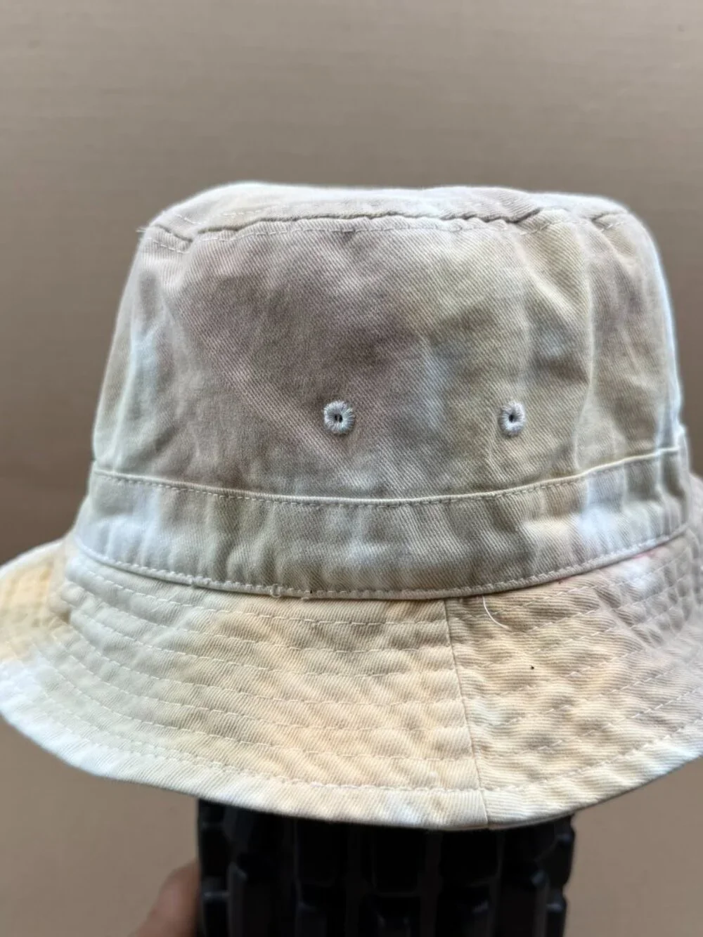 Cotton:On Bucket Hat One Size Tie Dye Tan Cream Recycled Plastic Needs Cleaning